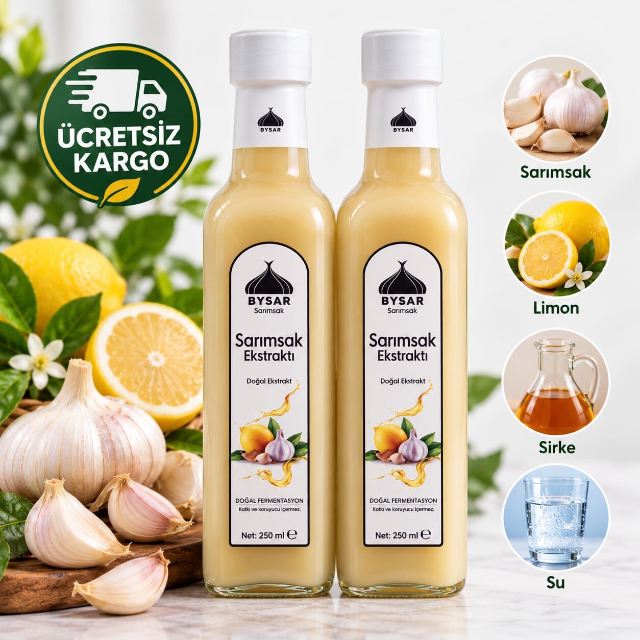SARIMSAK EKSTRAKTI 250 ML 2 adet (2 yıl bekletilmiş)
