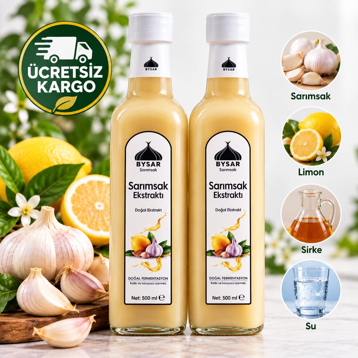 SARIMSAK EKSTRAKTI 500 ML 2 adet (2 yıl bekletilmiş)