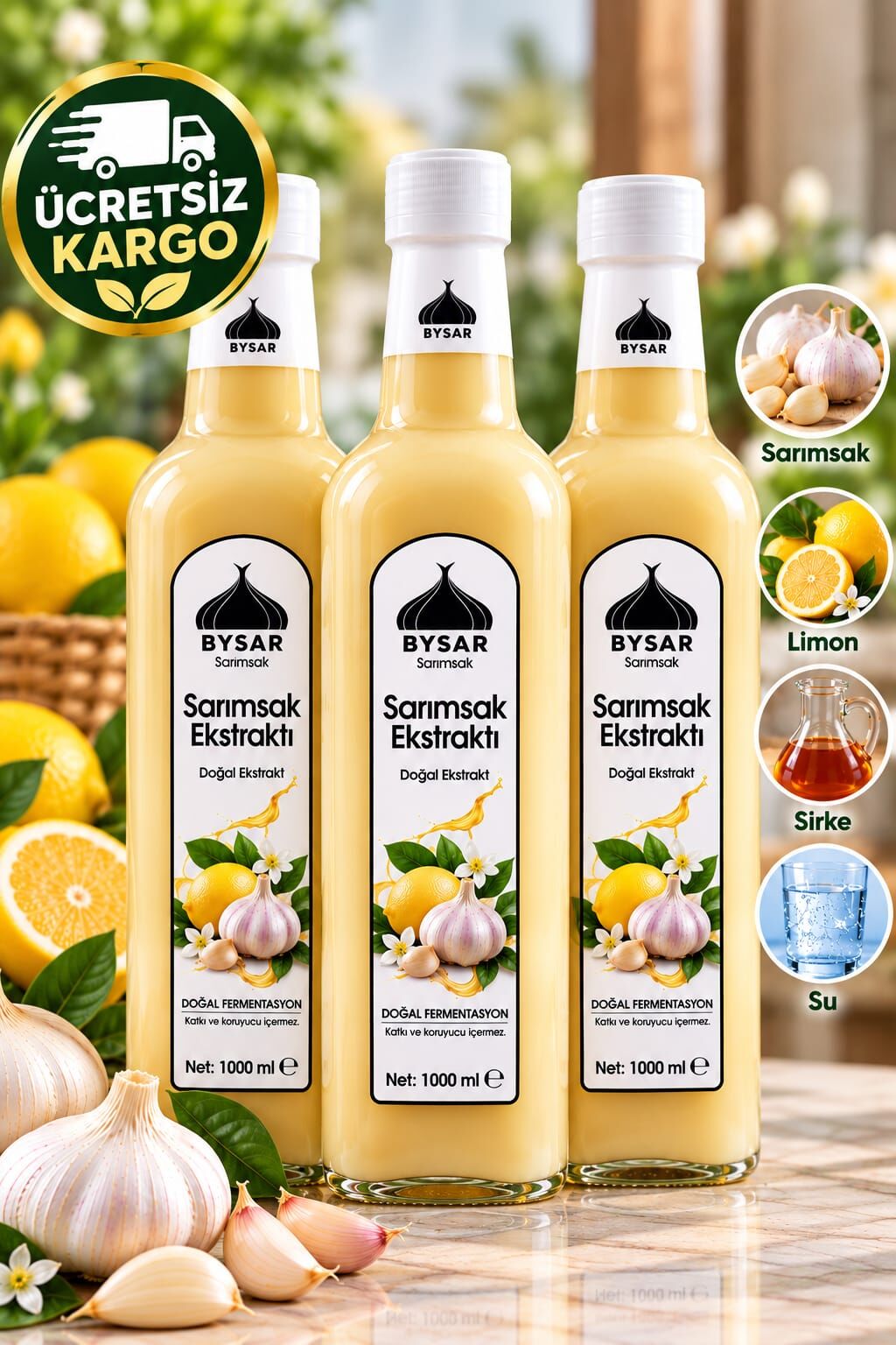 SARIMSAK EKSTRAKTI 1000 ML 3 adet (2 yıl bekletilmiş)