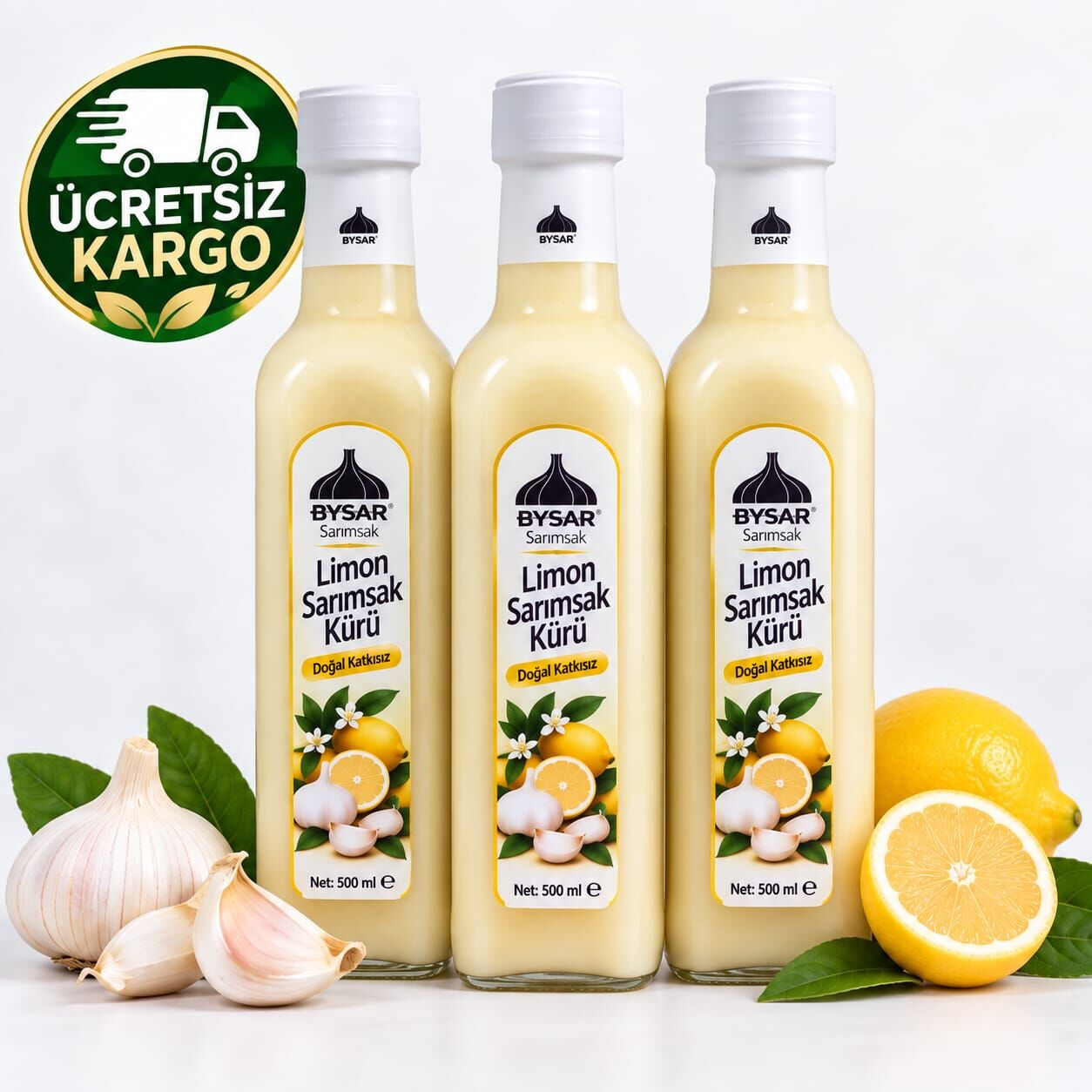 LİMON SARIMSAK KÜRÜ  500 ml (3 adet)