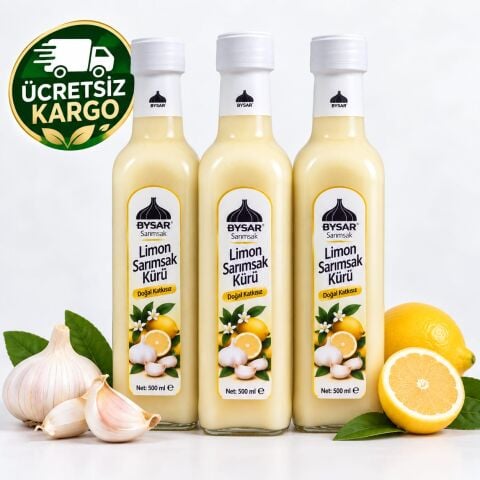 LİMON SARIMSAK KÜRÜ  500 ml (3 adet)